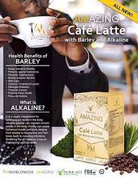 Amazing Coffee Latte with Barley and Alkaline | 1 Box | 10 Sachets | Free Shipping